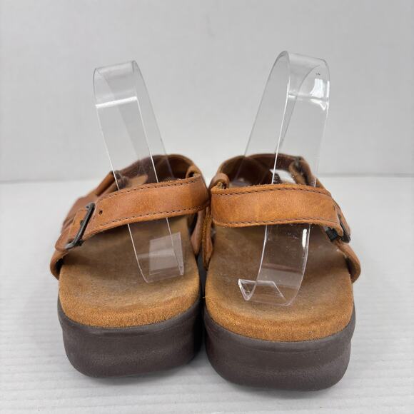 SAS Huggy Sandals Womens Size 11 Wide Carmel Brown Leather Adjustable Straps - Picture 9 of 10